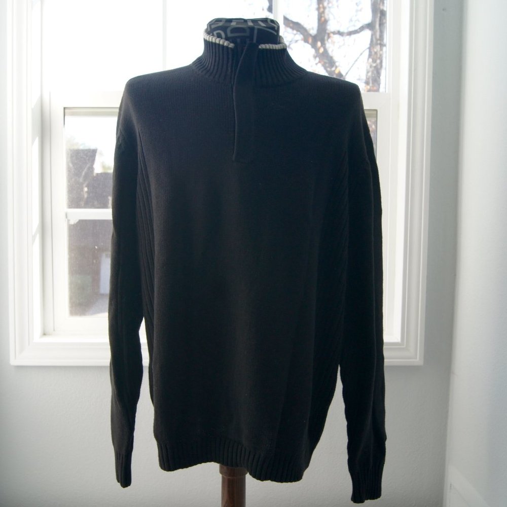 Chatham Road Black Cotton Sweater Sz XXL Men's 1/4 Zip Collar